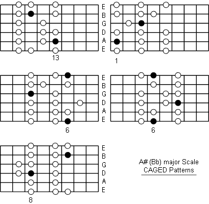 select the notes that create a b flat major scale